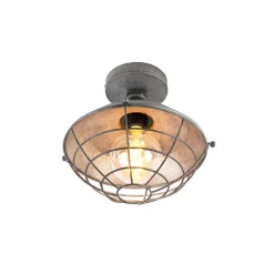 Industriële plafondlamp antiek zilver 25,5 cm - Course