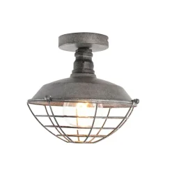 Industriële plafondlamp antiek zilver 25,5 cm - Course
