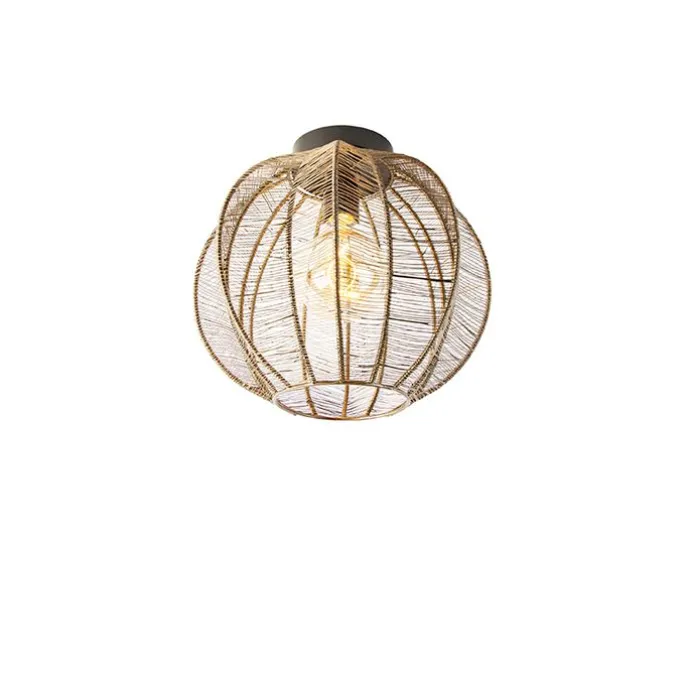 Industriële plafondlamp brons met zwart - Dong