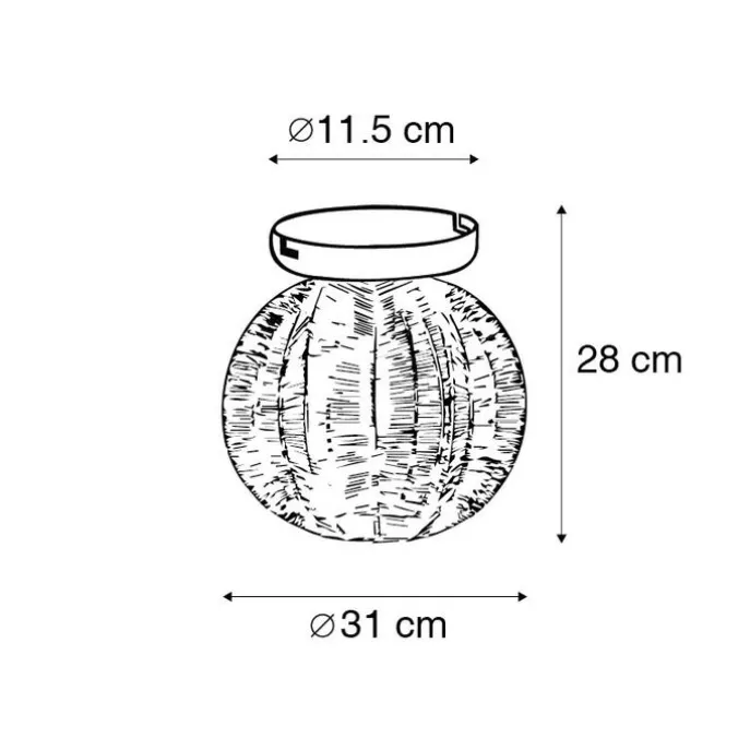 Industriële plafondlamp brons met zwart - Dong