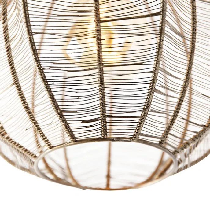 Industriële plafondlamp brons met zwart - Dong