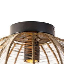 Industriële plafondlamp brons met zwart - Dong