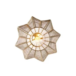 Industriële plafondlamp brons met zwart - Dong