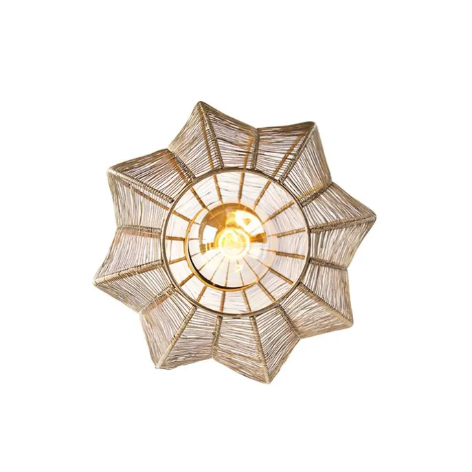 Industriële plafondlamp brons met zwart - Dong