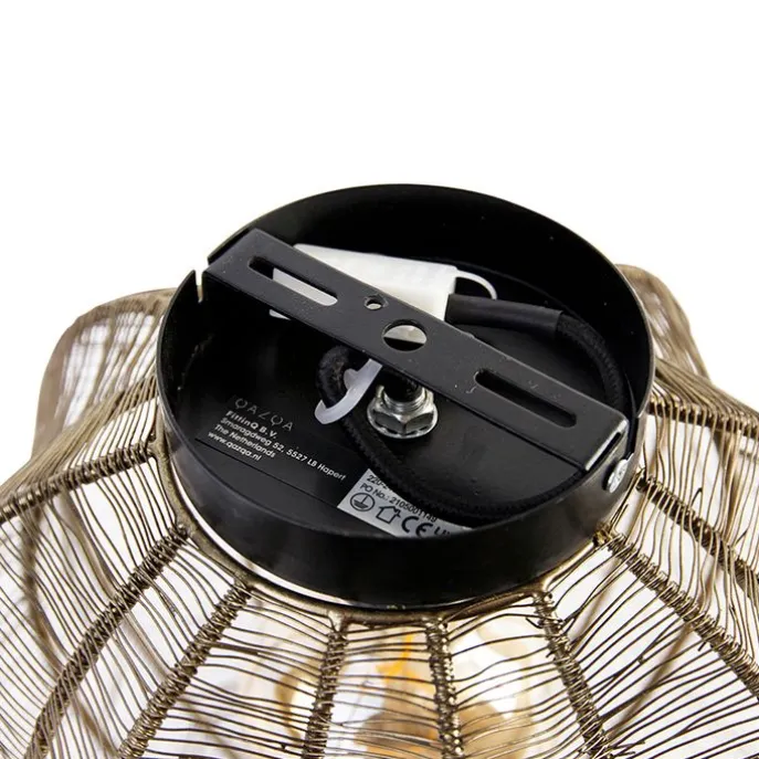 Industriële plafondlamp brons met zwart - Dong