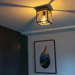 Industriële plafondlamp donkergrijs - Cage