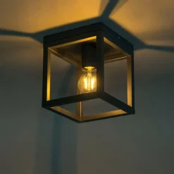 Industriële plafondlamp donkergrijs - Cage