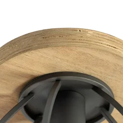 Industriële plafondlamp donkergrijs met hout - Arthur