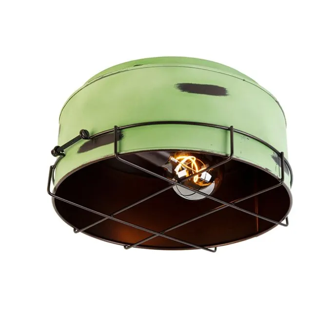 Industriële plafondlamp groen 35 cm - Barril