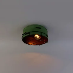 Industriële plafondlamp groen 35 cm - Barril