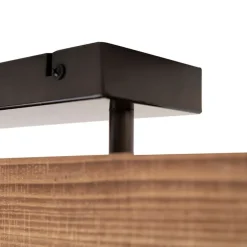 Industriële plafondlamp hout met staal 4-lichts - Reena