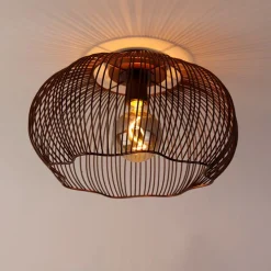 Industriële plafondlamp koper 40 cm - Finn