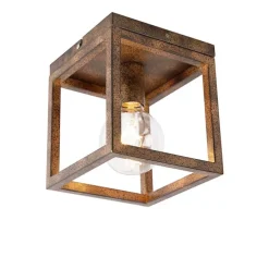 Industriële plafondlamp roestbruin - Cage