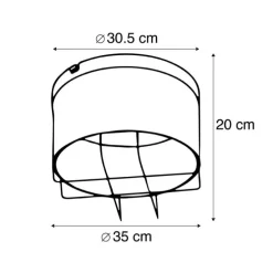 Industriële plafondlamp roestbruin 35 cm - Barril