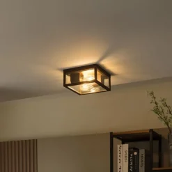 Industriële plafondlamp roestbruin IP442-lichts - Charlois