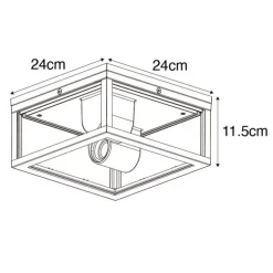 Industriële plafondlamp roestbruin IP442-lichts - Charlois