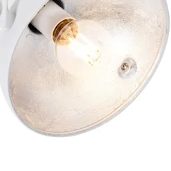 Industriële plafondlamp wit met zilver 2-lichts verstelbaar - Magnax