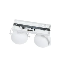 Industriële plafondlamp wit met zilver 2-lichts verstelbaar - Magnax