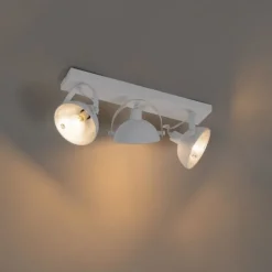 Industriële plafondlamp wit met zilver 3-lichts verstelbaar - Magnax
