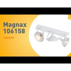 Industriële plafondlamp wit met zilver 3-lichts verstelbaar - Magnax