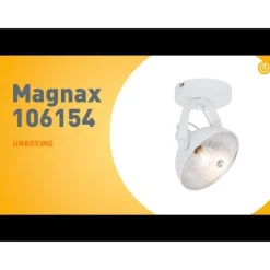 Industriële plafondlamp wit met zilver 15 cm verstelbaar - Magnax