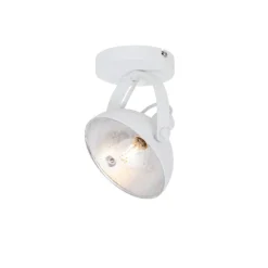 Industriële plafondlamp wit met zilver 15 cm verstelbaar - Magnax
