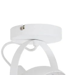 Industriële plafondlamp wit met zilver 15 cm verstelbaar - Magnax