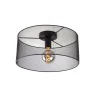 Industriële plafondlamp zwart - Drum Mesh