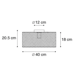 Industriële plafondlamp zwart - Drum Mesh