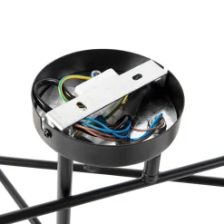 Industriële plafondlamp zwart met goud 6-lichts - Sydney