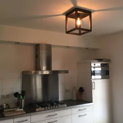 Industriële plafondlamp zwart - Big Cage