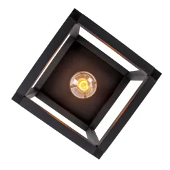 Industriële plafondlamp zwart - Big Cage