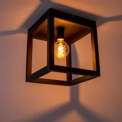 Industriële plafondlamp zwart - Big Cage