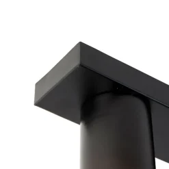 Industriële plafondlamp zwart met goud langwerpig 3-lichts - Raspi