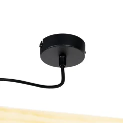 Industriële plafondlamp zwart met hout 3-lichts - Shelf