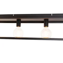 Industriële plafondlamp zwart 99,5 cm 4-lichts - Cage