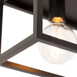 Industriële plafondlamp zwart 99,5 cm 4-lichts - Cage