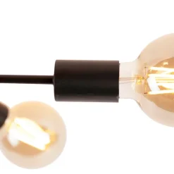 Industriële plafondlamp zwart 6-lichts - Sydney