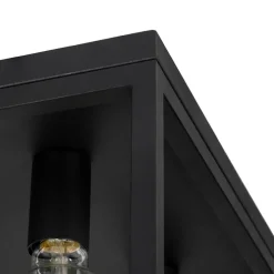 Industriële plafondlamp zwart 40 cm 4-lichts - Cage