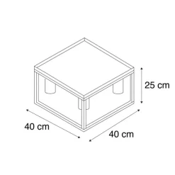 Industriële plafondlamp zwart 40 cm 4-lichts - Cage