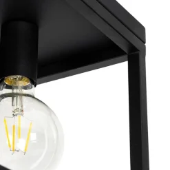 Industriële plafondlamp zwart 40 cm 4-lichts - Cage