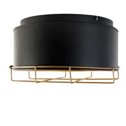 Industriële plafondlamp zwart met goud 35 cm - Barril