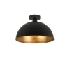 Industriële plafondlamp zwart met goud 35 cm - Magna