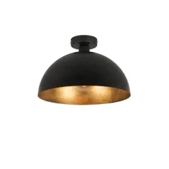 Industriële plafondlamp zwart met goud 35 cm - Magna