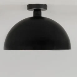 Industriële plafondlamp zwart met goud 35 cm - Magna