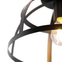 Industriële plafondlamp zwart - Boula