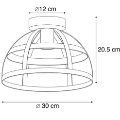 Industriële plafondlamp zwart - Boula
