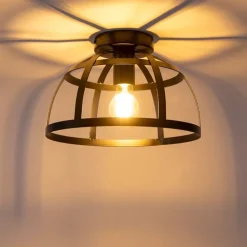 Industriële plafondlamp zwart - Boula