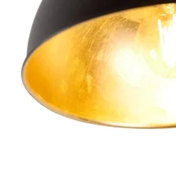 Industriële plafondlamp zwart met goud 28 cm - Magnax