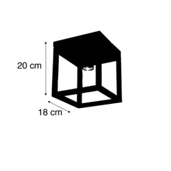 Industriële plafondlamp zwart staal - Cage